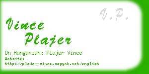 vince plajer business card